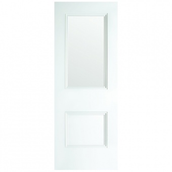 EUROPEAN WHITE - Paris 2 Panel Primed White Clear Glass