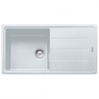 FRANKE - Basis Single Bowl Sink Reversible Fragranite Polar White