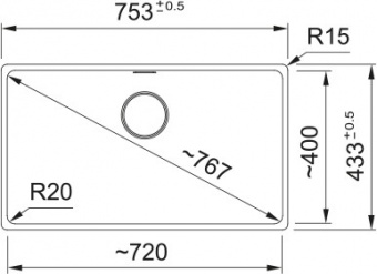 FRANKE - Maris Single Bowl Undermounted Sink Fragranite Slate Grey