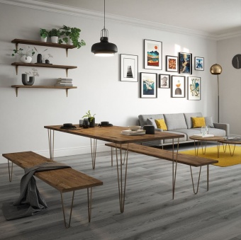 ROTHLEY - Hairpin Table 3 Pin Leg Antique Brass 710MM