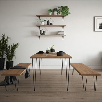 ROTHLEY - Hairpin Table 3 Pin Leg Matt Black 710MM