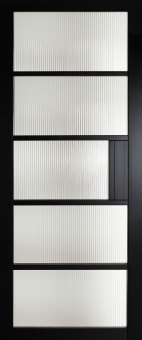 BELGRAVIA - Mayfair Premium Primed Black 5 Reeded Glass