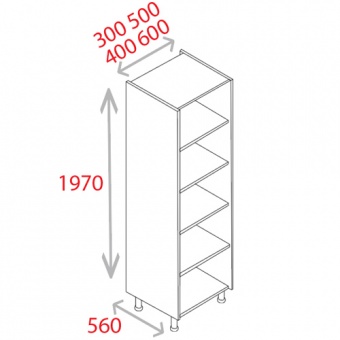 KITCHEN CARCASS 500MM NATURAL GREY - Standard Larder Unit