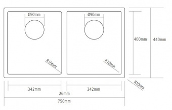 CAPLE - Mode201 Undermount or Inset Sink Stainless Steel
