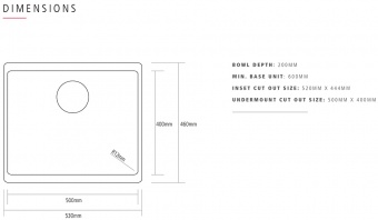 CAPLE - LEE500PG Inset or Undermount Geotech Granite Sink Pebble Grey