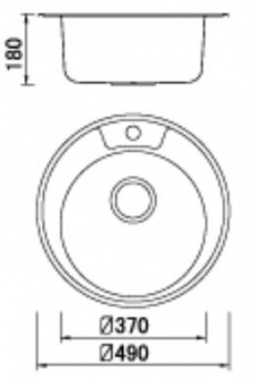 PE100 - Round Bowl Sink in Stainless Steel With Tap Hole