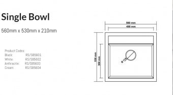 Composite Sink - Granite Cream Single Bowl