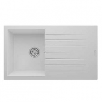 Composite Sink - Granite White Single Bowl & Single Drainer