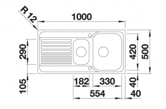 BLANCO - Tipo II 6 S Reversible Inset Sink