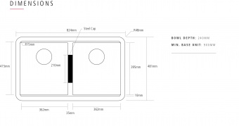 CAPLE - Lee200AN Undermount Geotech Granite Sink Anthracite