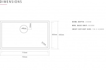 CAPLE - Mode750 Inset or Undermount Sink Stainless Steel