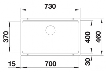 BLANCO - ETAGON 700-U Black Silgranit Undermount Sink