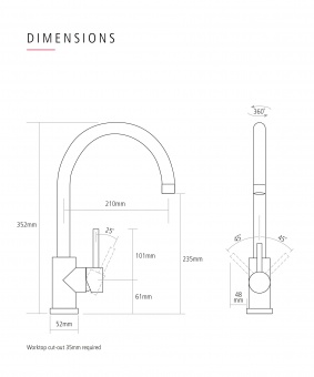CAPLE - ASPEN Single Lever Tap Pebble Grey