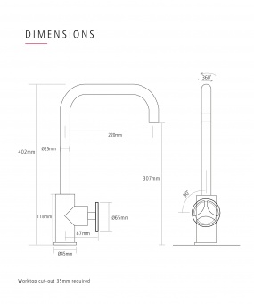 CAPLE - COGNITUS Single Lever Tap Blackened Copper