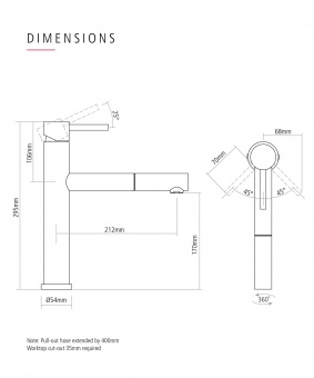 CAPLE - Atlanta Pull-out Kitchen Tap Stainless Steel