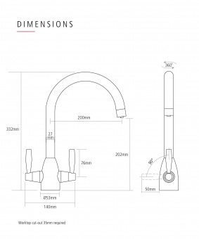 CAPLE - Avel Dual Lever Kitchen Tap Gold