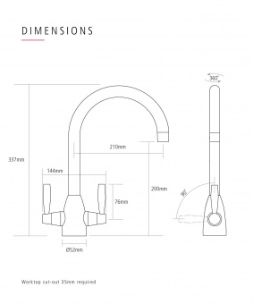 CAPLE - Avel Dual Lever Kitchen Tap Brushed Nickel