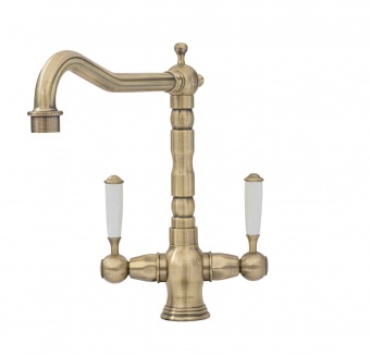 CAPLE - Hadley Dual Lever Kitchen Tap Antique Brass