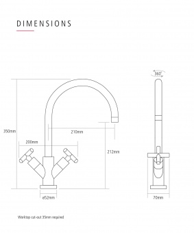 CAPLE - Kontro Dual Lever Kitchen Tap Antique Polished Chrome