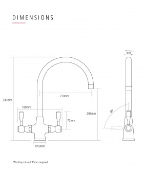 CAPLE - Leval Dual Lever Kitchen Tap Antique Polished Chrome