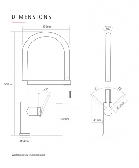 CAPLE - Navitis Pull-out Kitchen Tap Stainless Steel