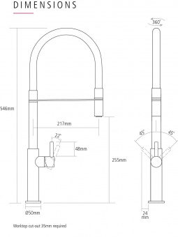 CAPLE - Preto Pull-out Kitchen Tap Black