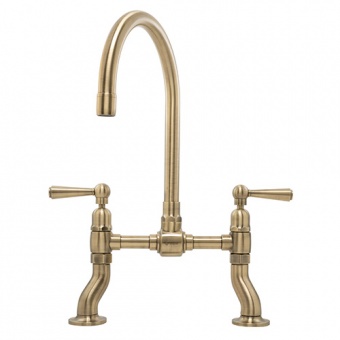 CAPLE - Putney Bridge Dual Lever Kitchen Tap Antique Brass