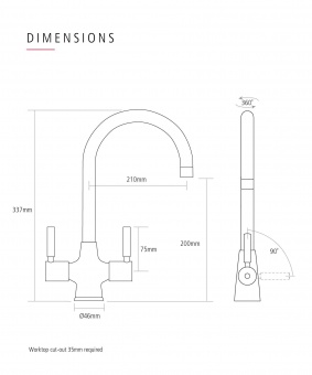 CAPLE - Washington Dual Lever Kitchen Tap Brushed Nickel
