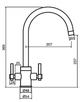 Noyeks - Twin Lever Chrome Tap