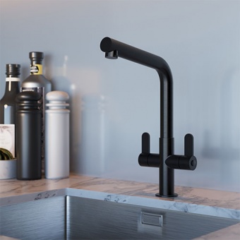 EIRLINE - Oda Dual Lever Kitchen Tap Black
