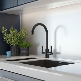 EIRLINE - Noa Dual Lever Kitchen Tap Black