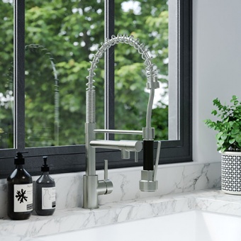 EIRLINE - Felix Pullout Spray Kitchen Tap Brushed Chrome