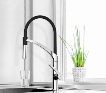 RUBINETA - Ultima-50 Black & Chrome Tap