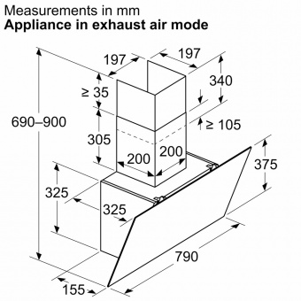 NEFF - N30 Wall-mounted Extractor Hood D83IDK1S0B