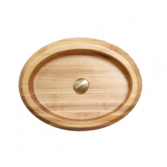 SVALL - Solid Lumber Ash Oval Washbasin Brass Stopper