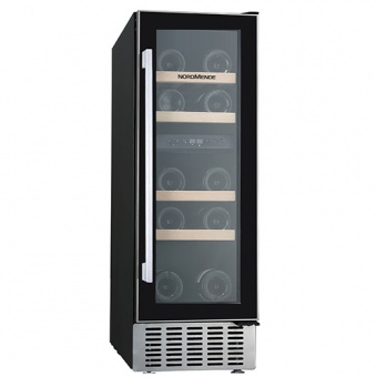 NORDMENDE - 30cm Free Standing / Built In Wine Cooler 17 Bottle Dual Zone Slim Inox Frame