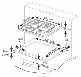 NORDMENDE - 60cm Gas Hob HGE603BL