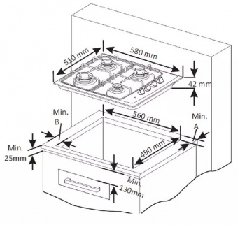 NORDMENDE - 60cm Gas Hob HGE603IX