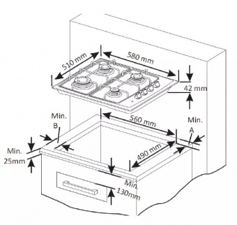 NORDMENDE - 60cm Gas Hob HGX603BGL