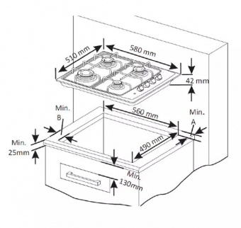 NORDMENDE - 60cm Gas Hob HGX603IX