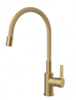 RUBINETA - Flexy Side Lever Flexible Spout Brushed Golg Tap