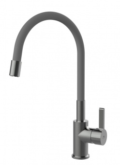 RUBINETA - Flexy Side Lever Flexible Spout Brushed Grey Tap