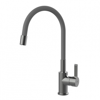RUBINETA - Flexy Side Lever Flexible Spout Brushed Grey Tap