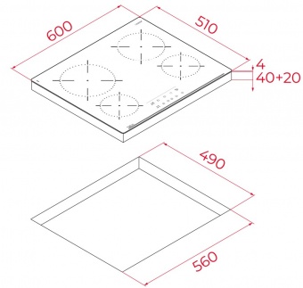 TEKA - Ceramic Hob With Touch Control & 4 Cooking Zones