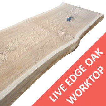 LUMBER OAK LIVE EDGE - Natural Plank 3M x 80mm x 750 - 900mm