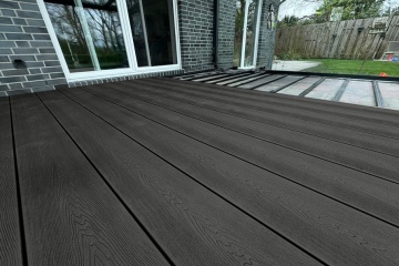 WPC 3D WOODGRAIN "Anthracite" - Santorini Solid Wide Board (249mm – 10”)  Composite Decking 3.9M
