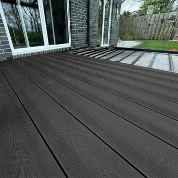 WPC 3D WOODGRAIN "Anthracite" - Santorini Solid Wide Board (249mm – 10”)  Composite Decking 3.9M