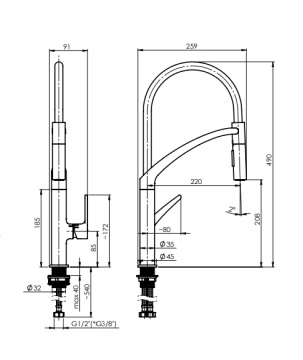 RUBINETA - Ultima-50 Black Tap