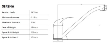 EIRLINE - Serena Single Lever Kitchen Tap