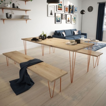 ROTHLEY - Hairpin Table 3 Pin Leg Polished Copper 710MM